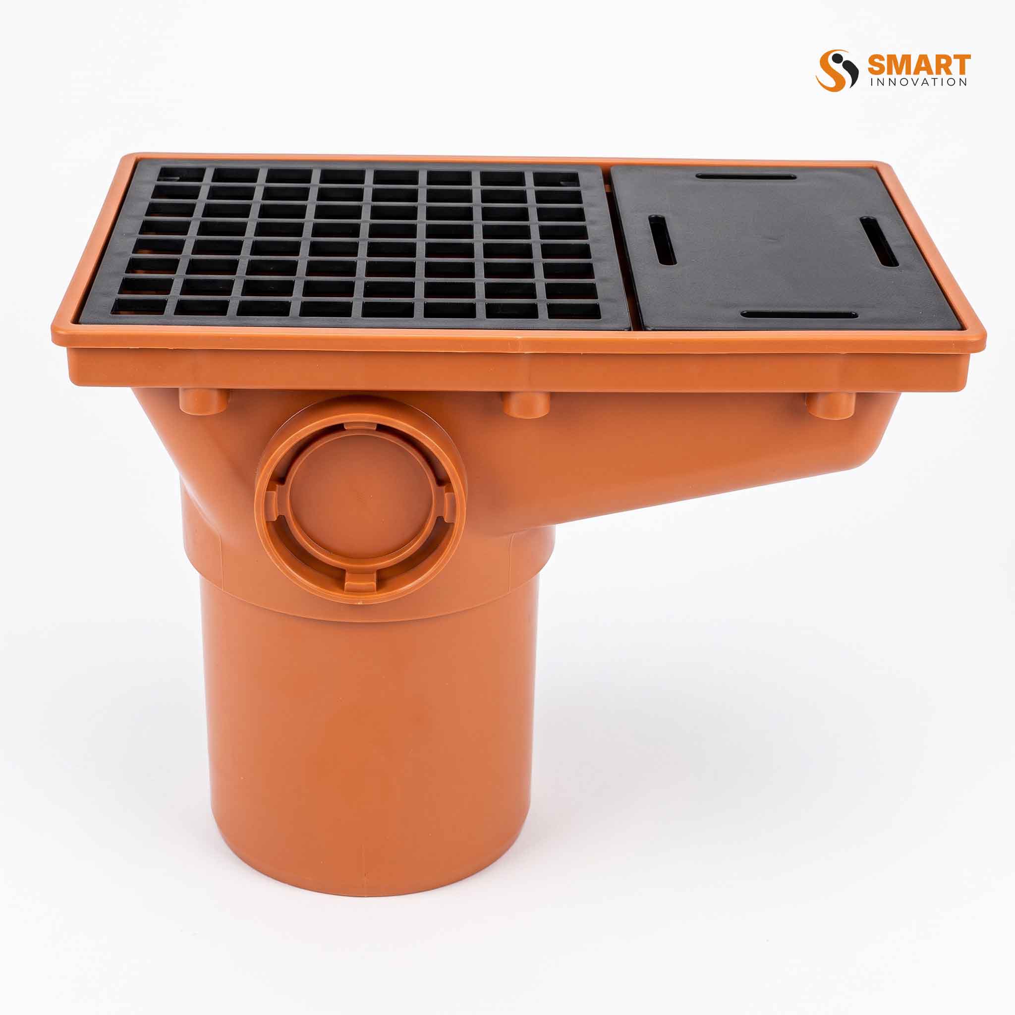Orange UPVC gully trap for underground waste water drainage systems