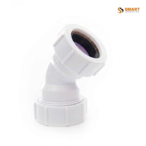 White UPVC Obtuse Bend for 32mm and 40mm mechanical wastewater pipe systems
