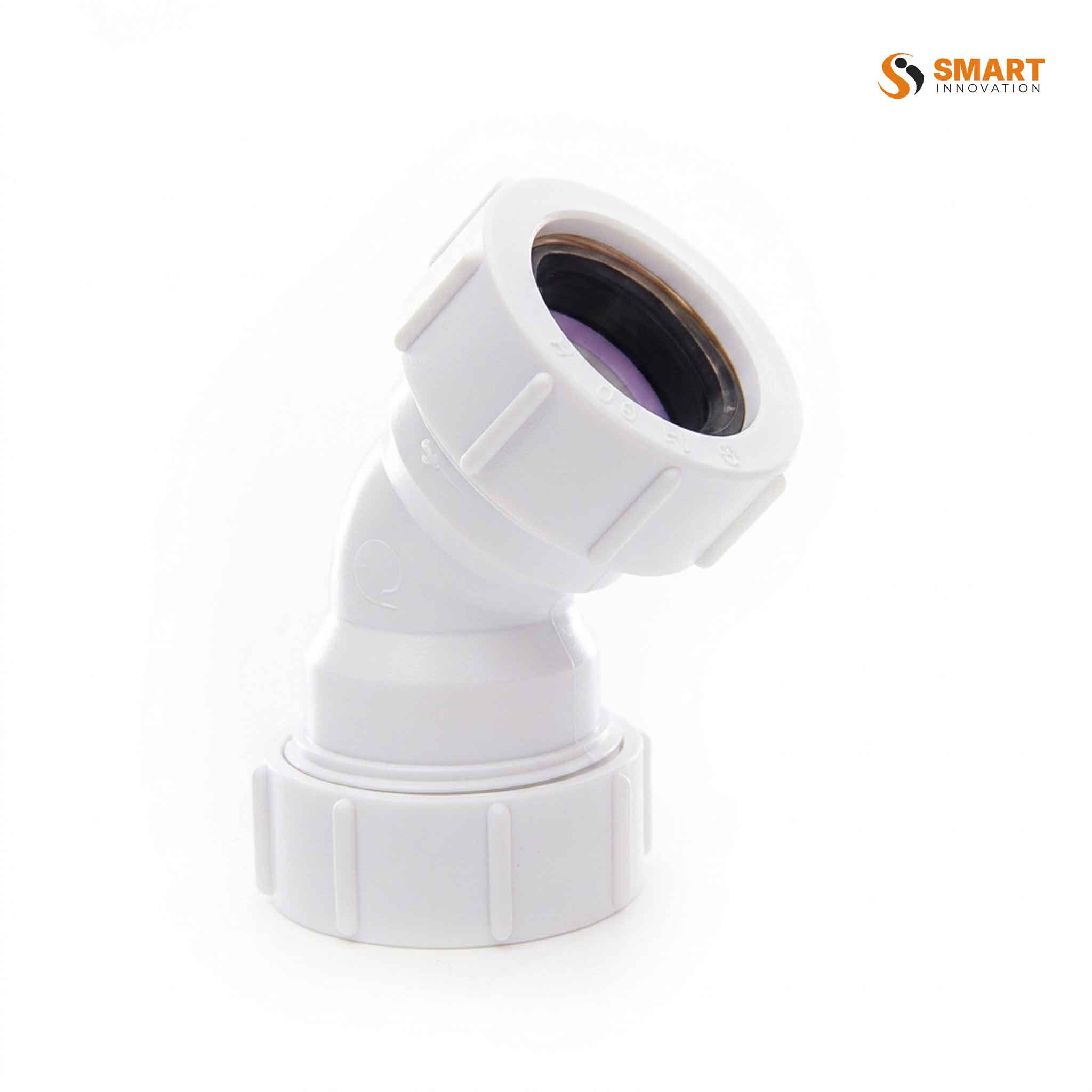 White UPVC Obtuse Bend for 32mm and 40mm mechanical wastewater pipe systems