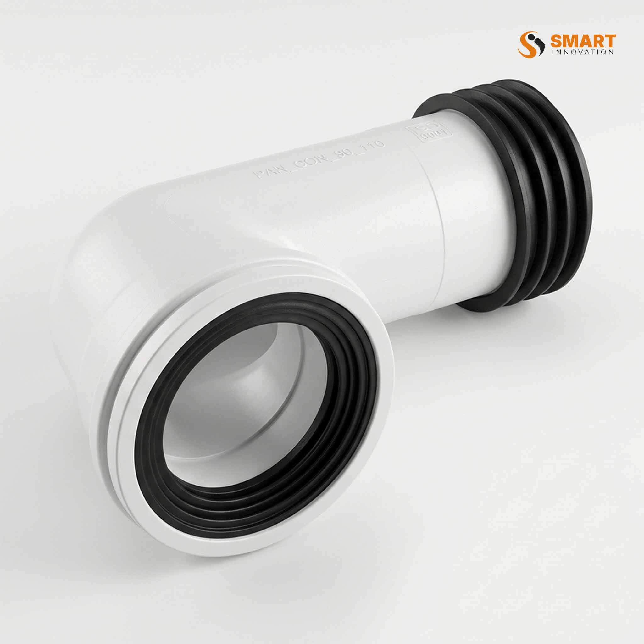 White UPVC Plastic 90° W/C Spigot for toilet pan waste pipe connection
