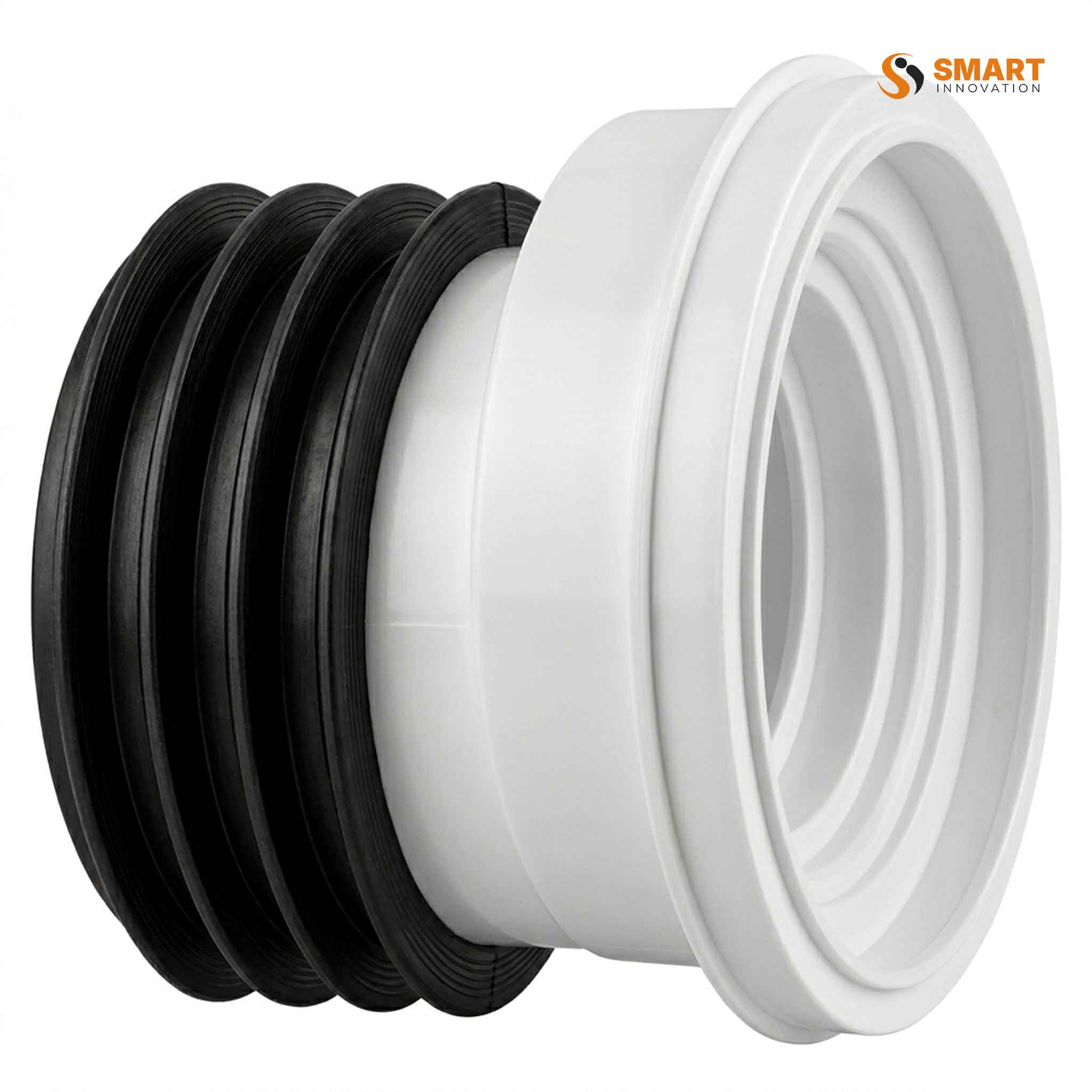 White UPVC plastic offset W/C spigot for toilet pan connections