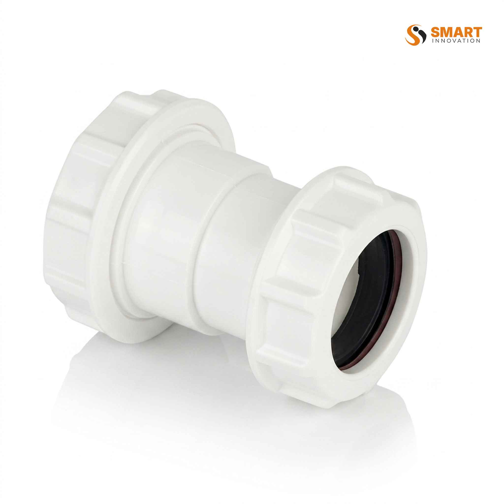 White UPVC reducer fitting for connecting different waste pipe sizes