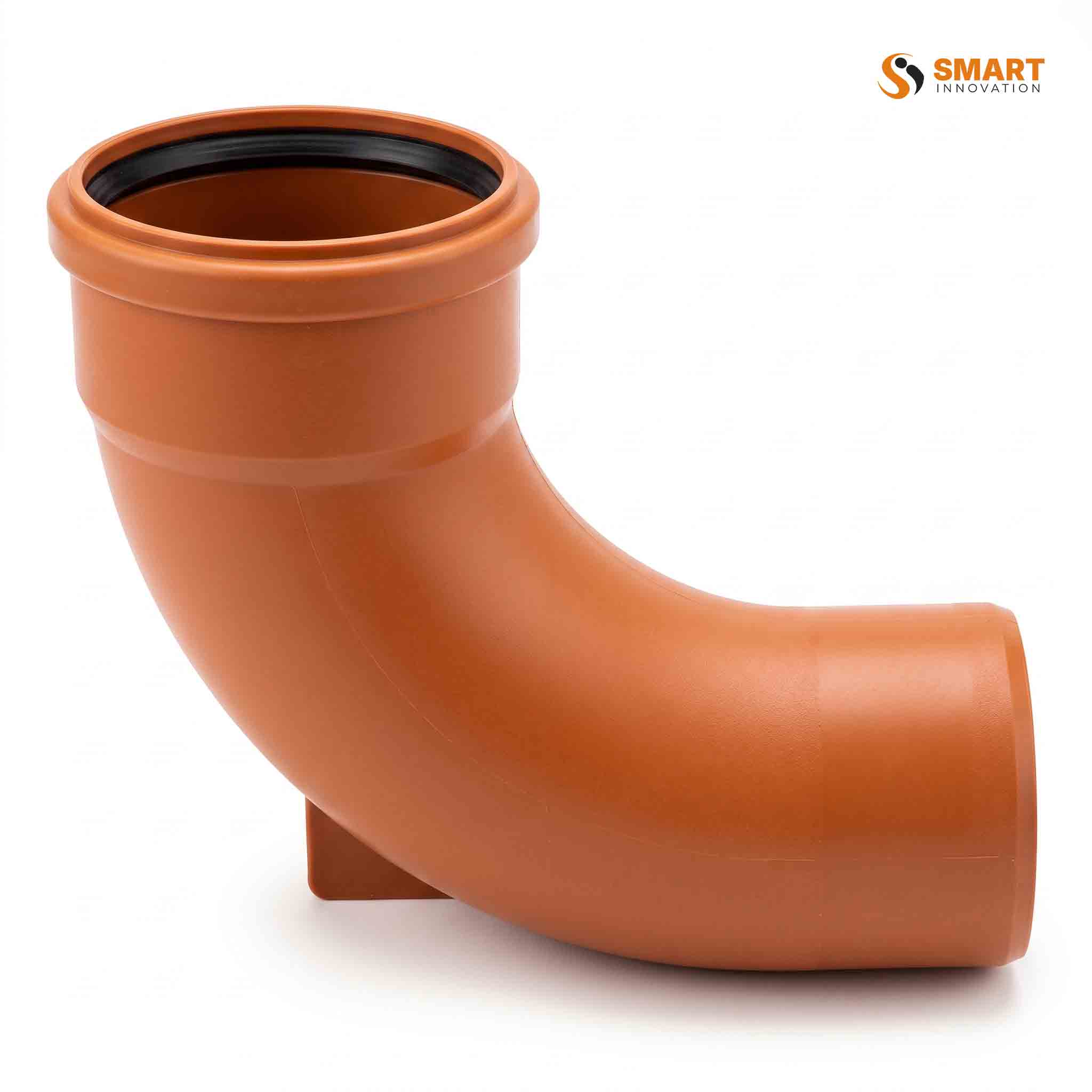 Orange UPVC 90 degree rest bend single socket for underground waste water drainage systems