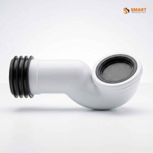 White UPVC Swan Neck pan connector for toilet waste pipe installation
