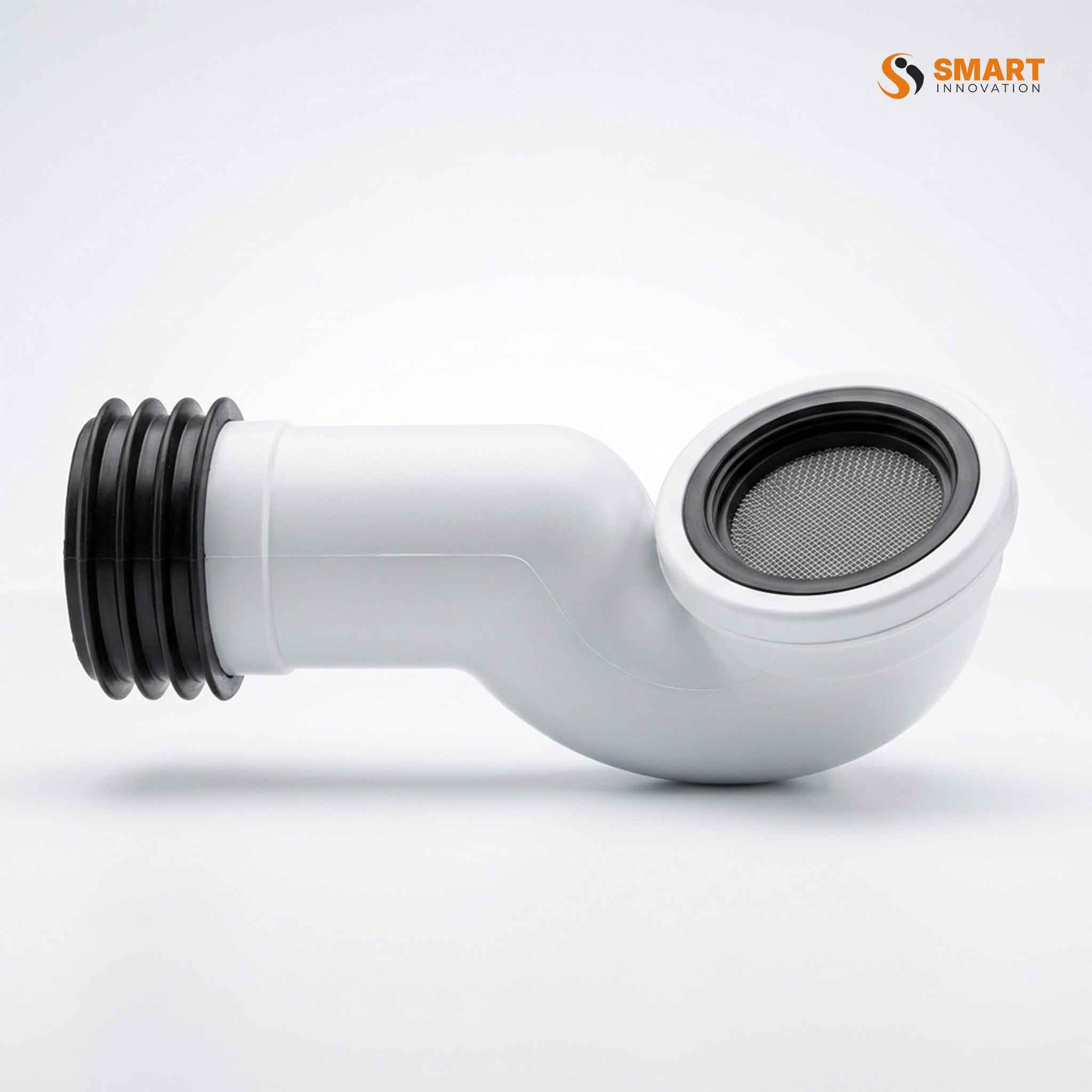 White UPVC Swan Neck pan connector for toilet waste pipe installation