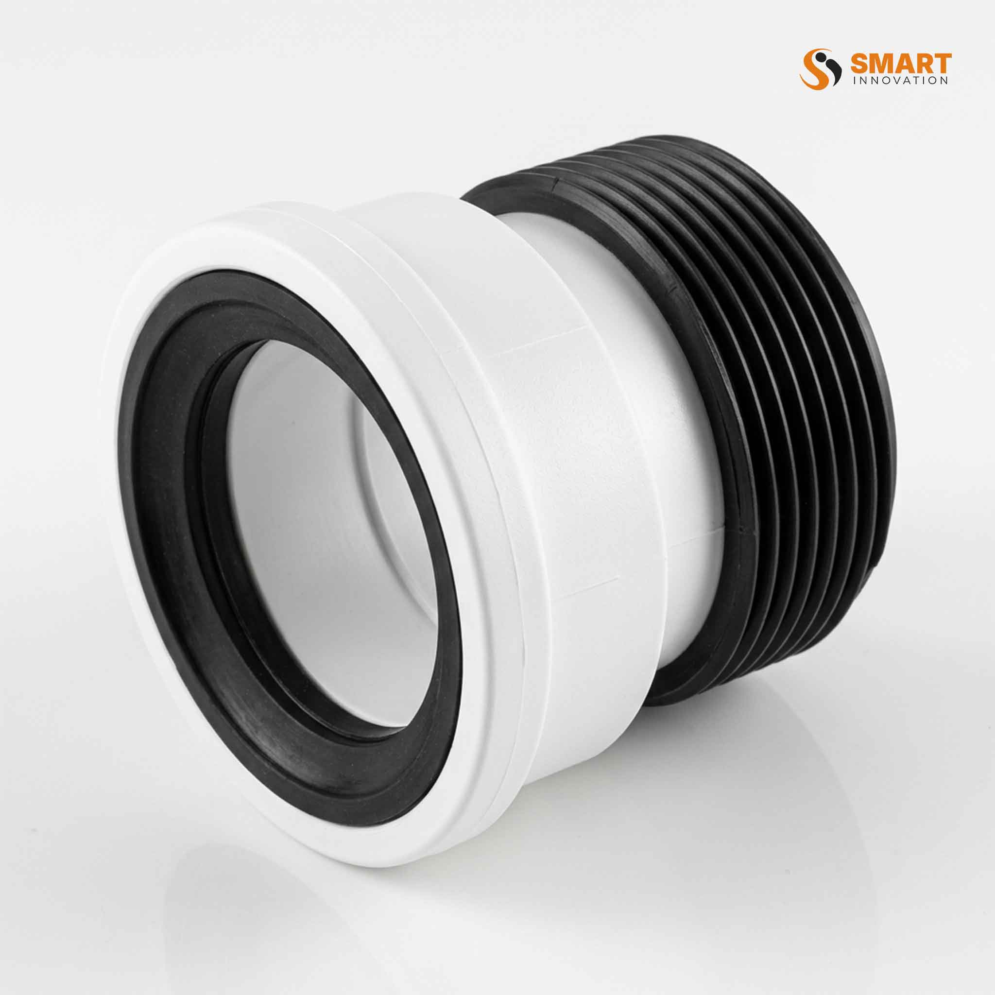 White UPVC W/C toilet pan connector for secure toilet waste pipe connections