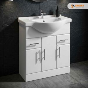 Vanity Unit with Basin White Gloss 3 door 2 drawer modern bathroom vanity cabinet
