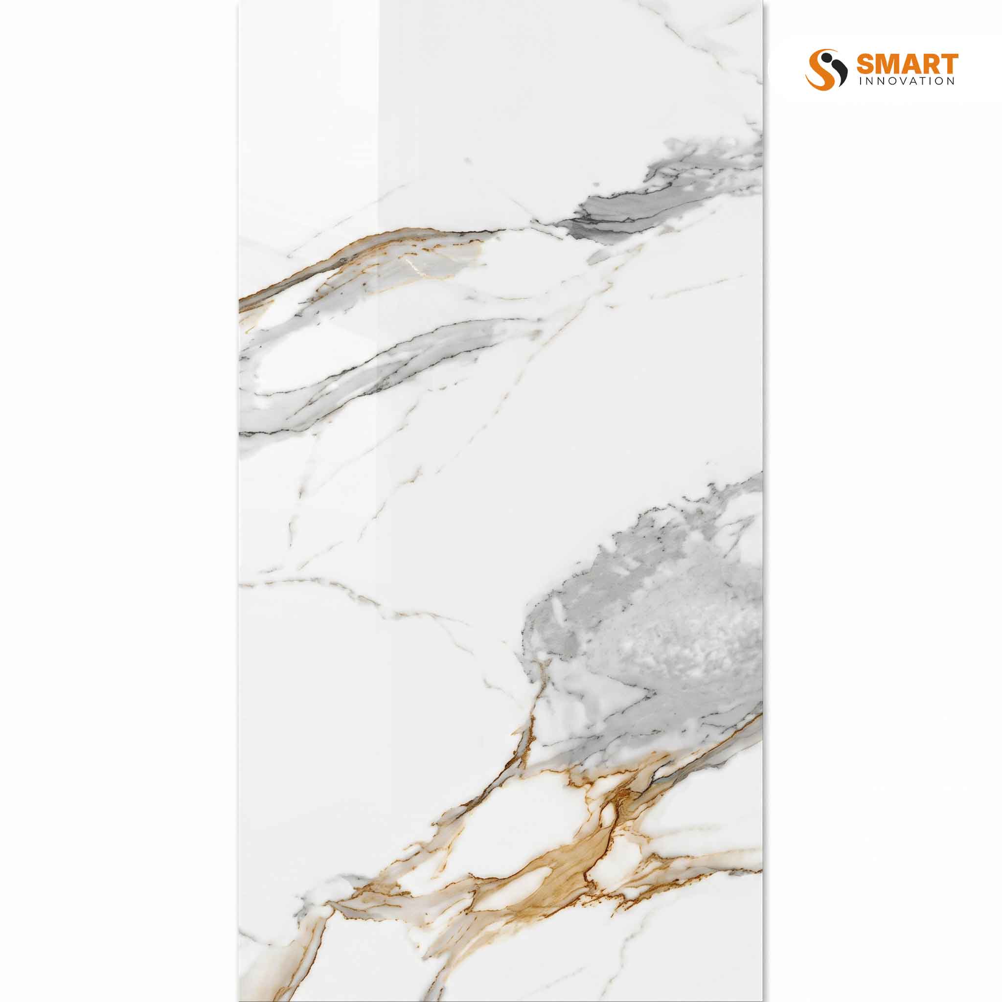 American Statuario tile used on a wall and floor
