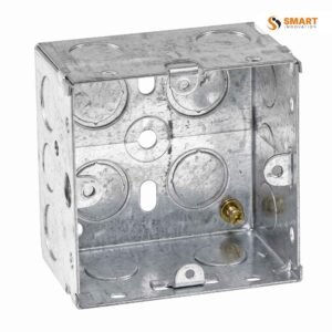 Flush Steel Boxes, used to securely mount electrical switches, sockets and wiring accessories in flush wall installations.