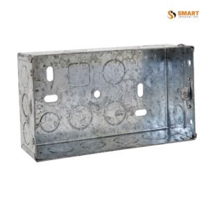 A Flush Steel Box, used to securely mount electrical switches, sockets and wiring accessories in flush wall installations.