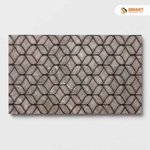 Grey Decor 30x60 patterned accent tiles installed on a contemporary bathroom feature wall