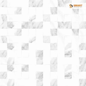 Livorno Cubic Gris 25x40 A029 textured geometric feature tile installed on a bathroom wall