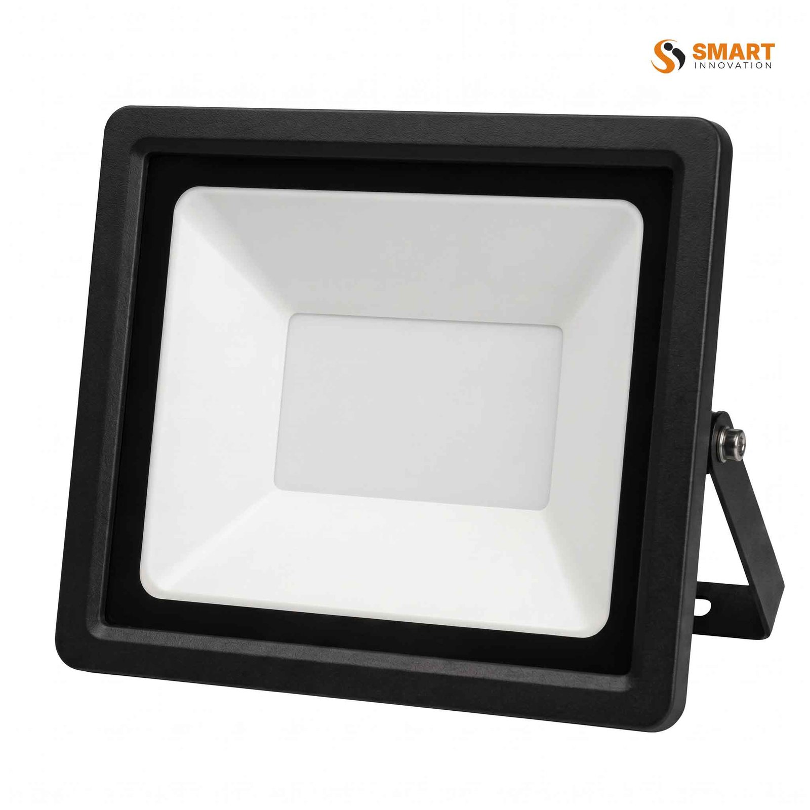 LED floodlight without a motion sensor, mounted outdoors for continuous bright lighting.