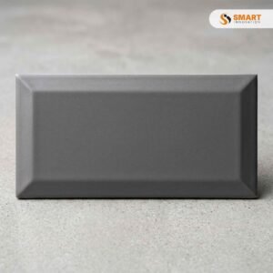 Metro Brick Grey Matt 10cm x 20cm tiles installed in a brick bond layout on a modern kitchen wall
