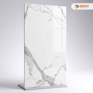 Matt Marble Effect Porcelain Tile 1200 x 600mm installed on a modern open-plan living room floor