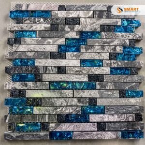 Mosaic Pattern 1 tiles installed as a premium feature wall backdrop in a contemporary bathroom shower enclosure