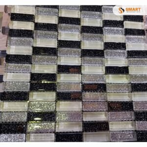 Mosaic Pattern 14 tiles installed as a premium feature wall backdrop in a modern bathroom shower niche