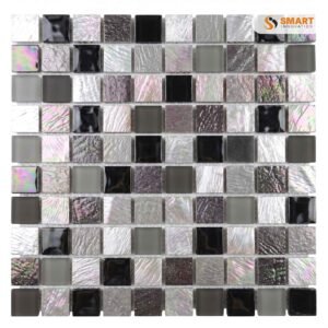 Mosaic Pattern 17 tiles installed as a premium feature wall backdrop in a contemporary bathroom shower enclosure