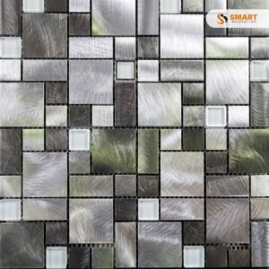 Mosaic Pattern 18 tiles installed as a premium feature wall backdrop in a contemporary bathroom shower enclosure