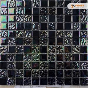 Mosaic Pattern 2 tiles installed as a premium feature wall backdrop in a contemporary bathroom shower enclosure