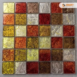 Mosaic Pattern 3 tiles installed as a premium feature wall backdrop in a contemporary bathroom shower enclosure