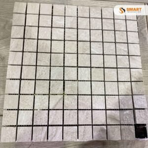Mosaic Pattern 7 tiles installed as a premium feature wall backdrop in a contemporary bathroom shower enclosure