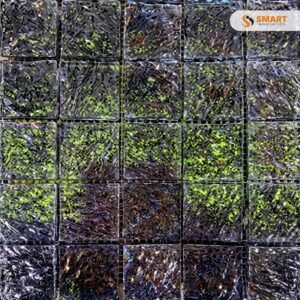 Mosaic Pattern 9 tiles installed as a premium feature wall backdrop in a contemporary bathroom shower enclosure