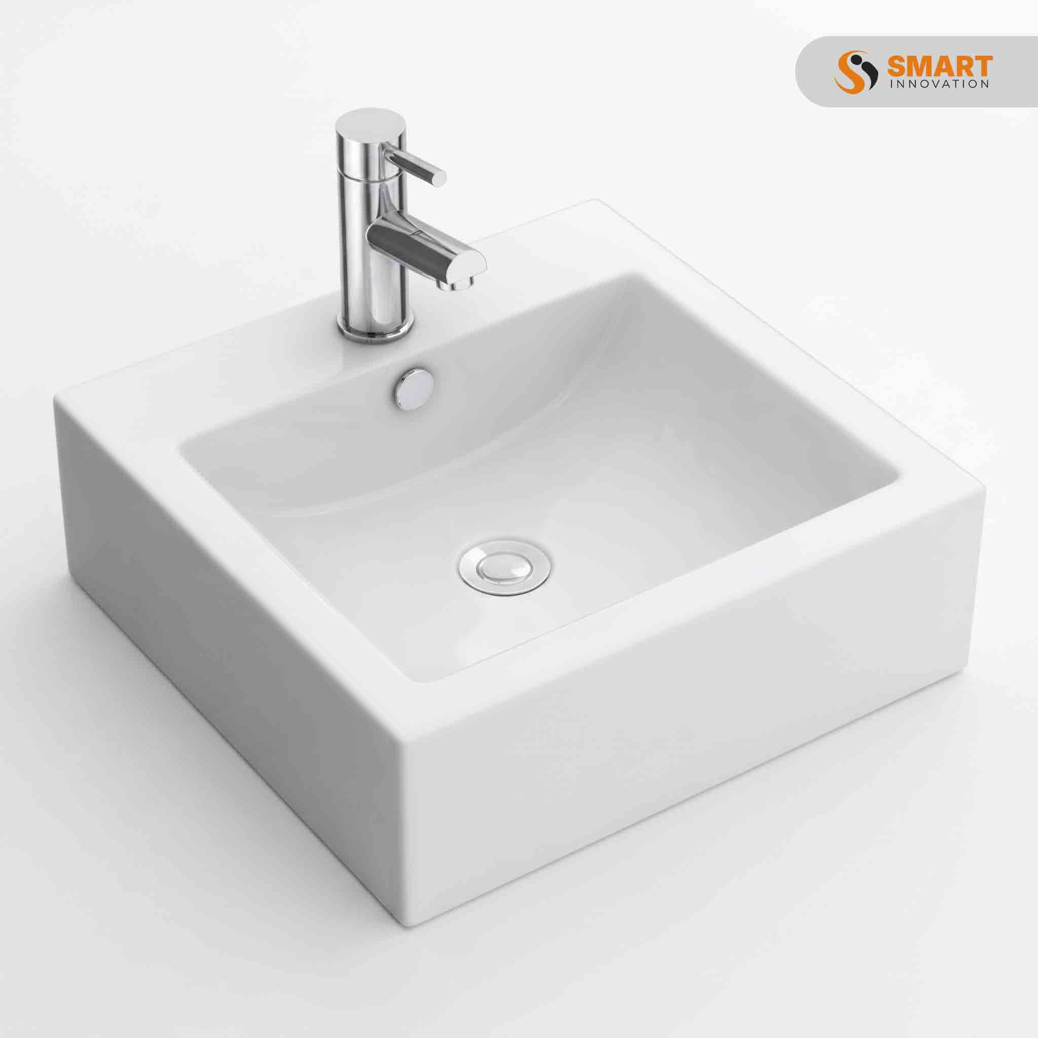 Nuie 470mm Square Counter Top Basin with 1 Tap Hole
