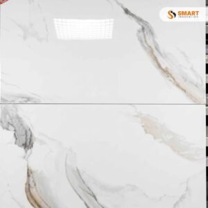 Porcelain American Staterio tile used on a wall and floor