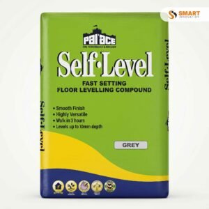 Palace Self-Level Levelling Compound - Grey being poured and smoothed onto a concrete sub floor surface