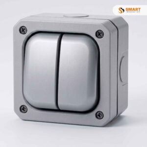 A 2 Gang 2 Way Switch Weatherproof, ideal for controlling two lighting circuits safely in outdoor and damp conditions.