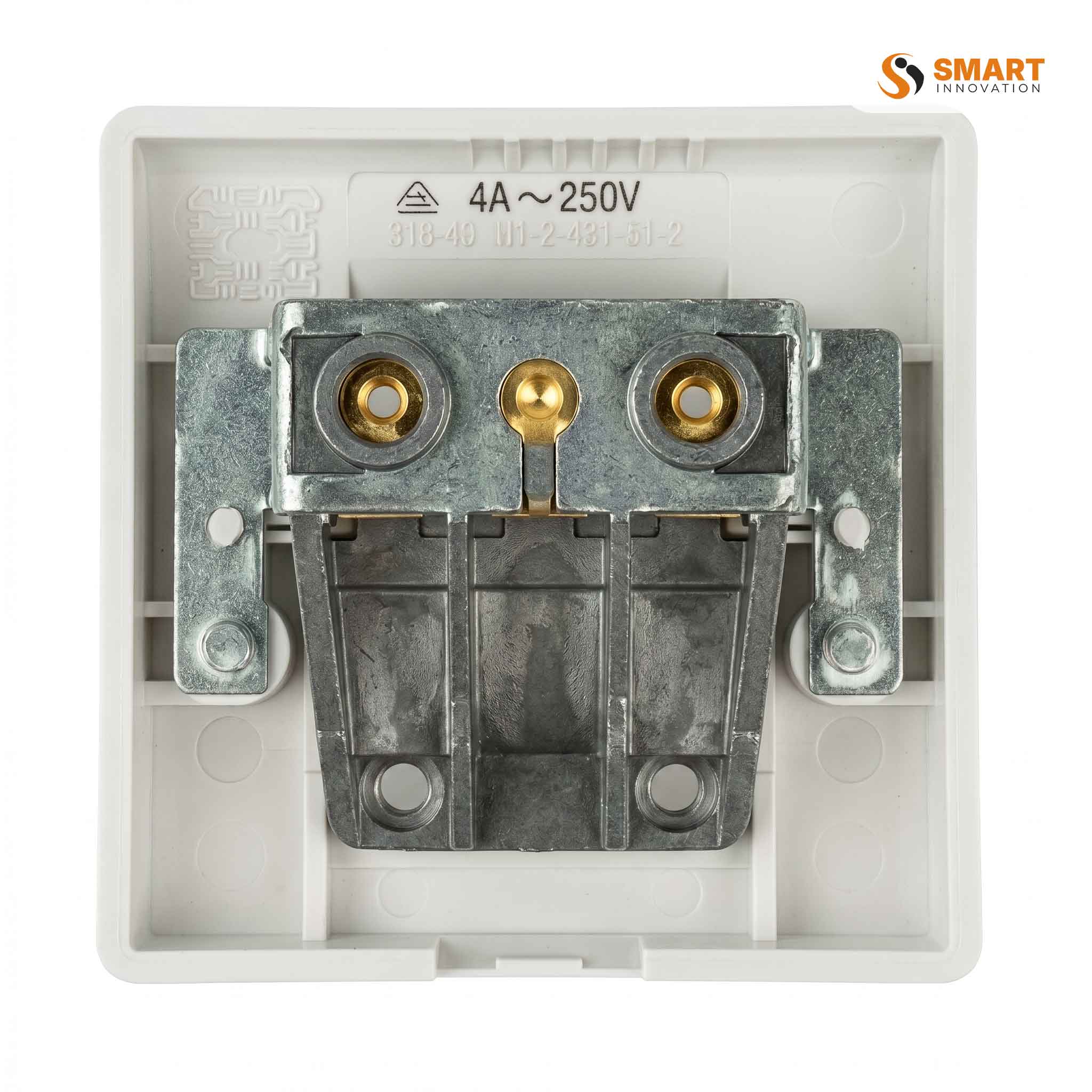 A 45A 1 Gang Cooker Connection Plate, used to provide a secure connection point for cookers and other high-power electrical appliances.