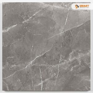 Tundra Dark Grey Matt Marble Effect Porcelain 600 x 600mm tile laid across a contemporary living area floor