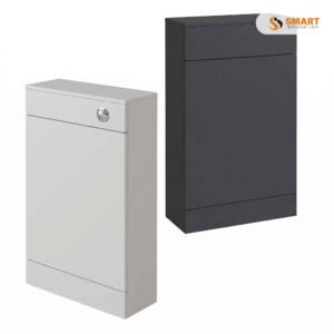 A freestanding 500mm WC unit — the furniture that makes the toilet area look designed instead of like bare plumbing.