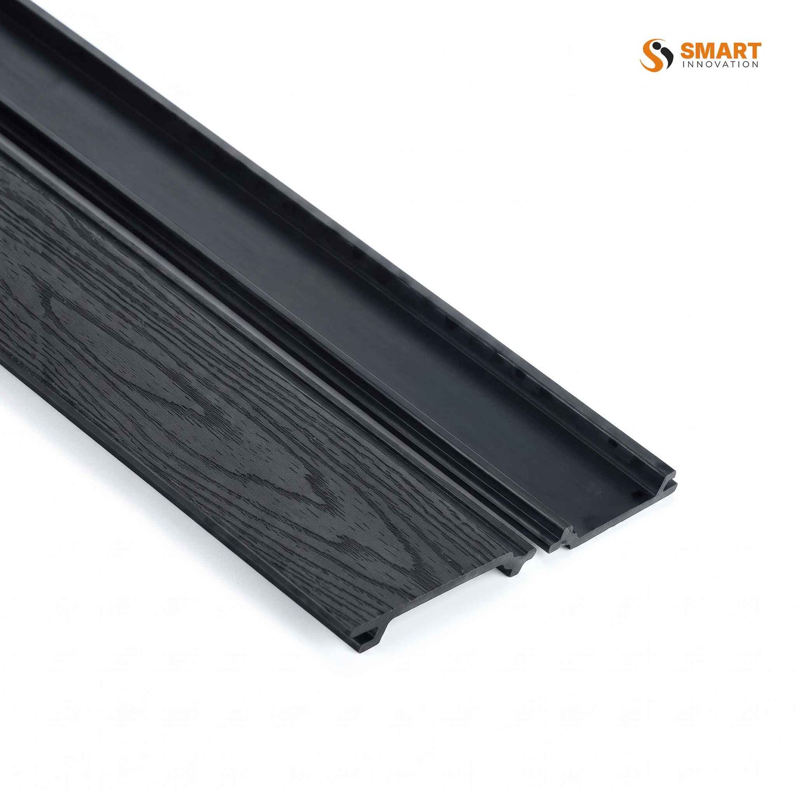 Wood grain composite cladding with solid colour finish — 360mm x 156mm boards that have texture without the wood grain colour variation.