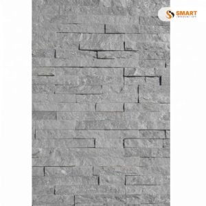 White Split Face tiles installed as a premium feature wall backdrop around a contemporary fireplace surround