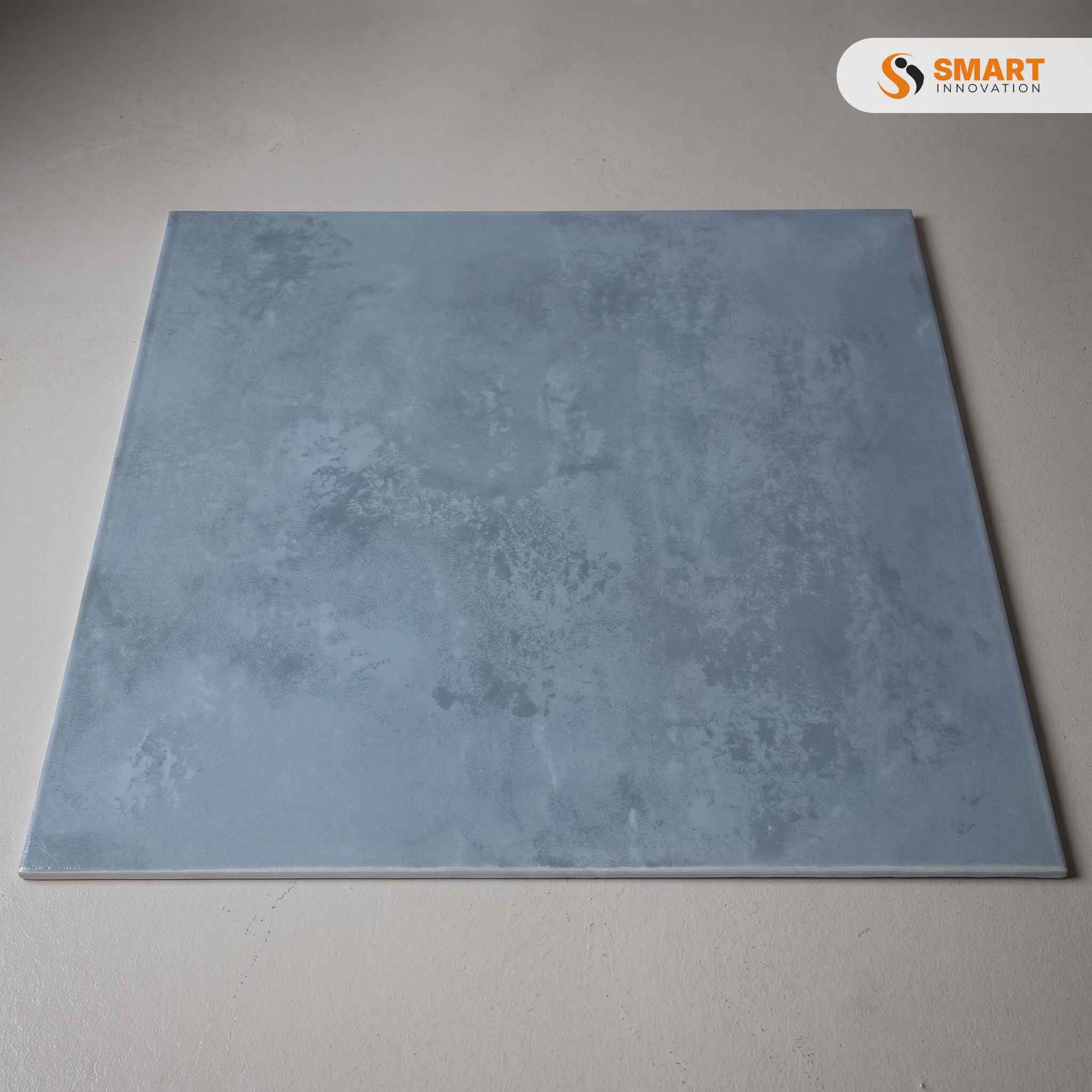 Leon Blue 60x120cm tile covering a large wall and floor area