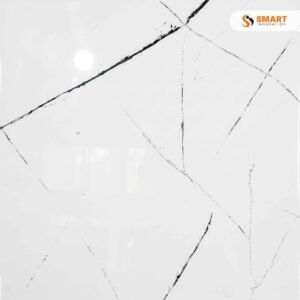 Space White Glossy tile on a wall and floor
