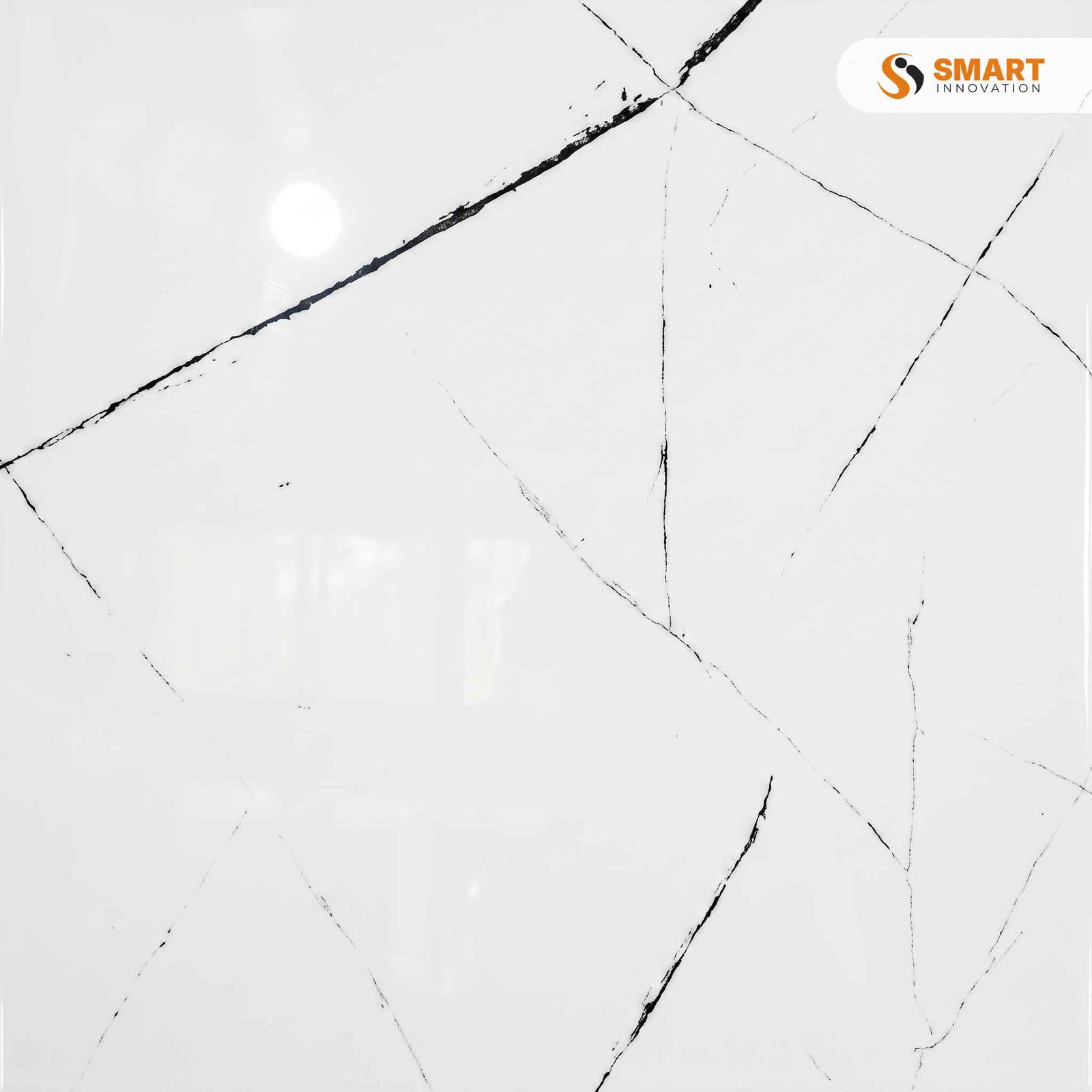 Space White Glossy tile on a wall and floor