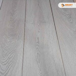 Laminate Wood Flooring 7mm (Oak Grey) planks installed seamlessly across a modern, space-optimized living area