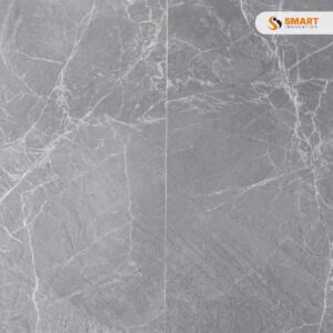 Marble Effect Grey tiles installed across a luxurious open-concept bathroom floor and feature wall