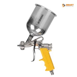 Rtrmax Spray Gun (Rh20601) pneumatic suction tool being prepped to lacquer wood layout structures