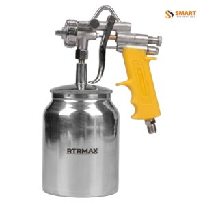 Rtrmax Spray Gun (Rh20701) being used to apply a smooth, even paint coating onto a modern interior wall section
